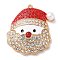 Christmas Zinc Alloy Rhinestone Pendnats, with Enamel and Plastic Pearl, Santa Claus, 38x35x8mm, Hole: 2mm