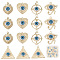15Pcs 5 Style Rack Plating Alloy Enamel Pendants, Cadmium Free & Nickel Free & Lead Free, Heart & Triangle & Eye of Ra/Re, Light Gold, 26~35x22.5~35.5x7~9mm, Hole: 1.6~2.5mm, 3pcs/style