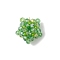 Glass Star Pendants, with Real 18K Gold Plated 304 Stainless Steel Jump Rings Loop & Seed Beads, Faceted, Lime, 20x21x13mm, Hole: 3mm