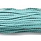 3-Ply PU Leather Braided Cord, Flat, Pale Turquoise, 5x1.5mm, about 107.17 Yards(98m)/Bundle