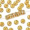 Brass Middle East Rhinestone Spacer Beads, Rondelle, Nickel Free, Golden, Crystal, 7x3.2mm, Hole: 1mm