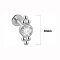 316L Surgical Stainless Steel & G23 Titanium & Crystal Rhinestone Flat Round Cartilage Earrings, Internally Threaded Labrets, Stainless Steel Color, 8mm, Pin: 1.2mm, Pendant: 10mm