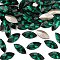 Preciosa® MAXIMA Crystal Fancy Stones, Czech Crystal, 435 14 615 Navette(Horse Eye), Dura Foiling, 50730 Emerald, 15x7mm