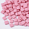 2-Hole Glass Seed Beads, Rubberized Style, Rectangle, Pink, 5x4.5~5.5x2~2.5mm, Hole: 0.5~0.8mm