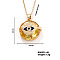Vintage Sparkling Rhinestone Evil Eye Pendant Necklaces, Brass Cable Chain Necklaces for Women, Golden, 15.75 inch(400mm)