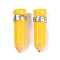 Pencil Resin Cabochons, Gold, 28.5x7.5x7.5mm