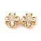 Brass Micro Pave Clear Cubic Zirconia Beads, Cadmium Free & Nickel Free & Lead Free, Clover, Real 18K Gold Plated, 13x13x8mm, Hole: 1.8mm