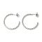Non-Tarnish 304 Stainless Steel C-Shaped Stud Earrings for Women, Stainless Steel Color, 30x1.5mm