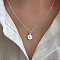 925 Sterling Silver Heart Pendant Necklaces for Women, Silver, 15.75 inch(40cm)