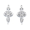 Non-Tarnish 201 Stainless Steel Pendant, Hollow Charms, Flower, Stainless Steel Color, 33.5x17x1.5mm, Hole: 1.5mm