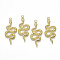 Rack Plating Alloy Pendants, Cadmium Free & Lead Free, Snake, Light Gold, 42x19x3mm, Hole: 2mm