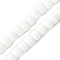 Handmade Lampwork Beads Strands, Rondelle, White, 7.5x5.5mm, Hole: 1.5~1.8mm, about 40pcs/strand, 9.35''(23.75cm)