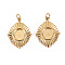 304 Stainless Steel Pendant Cabochon Settings, with Jump Rings, Oval, Real 14K Gold Plated, Tray: 1/4 inch(6mm), 19x14x2mm, Jump Ring: 3.8x0.5mm, 2.8mm inner diameter