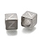 304 Stainless Steel European Beads, Large Hole Beads, Cube with Letter, Letter Z, 7x7x7mm, Hole: 5.5mm