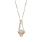 Brass Macrame Pouch Empty Stone Holder for Pendant Necklaces Making, 304 Stainless Steel Cable Chain Necklace, Golden, 18 inch(45.7cm)