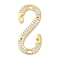 Rack Plating Brass Micro Pave Cubic Zirconia Pendants, Long-Lasting Plated, Lead Free & Cadmium Free, Letter S Charms, Real 18K Gold Plated, 37x16x2.3mm, Hole: 2.5x3mm