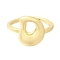 Rack Plating Brass Open Cuff Rings, Long-Lasting Plated, Letter, Letter D, 14mm