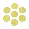 Spray Painted Natural Capiz Shell Disc Charms, Yellow Green, 15x0.5~1mm, Hole: 1.2~1.5mm