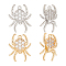 8Pcs 2 Colors Brass & Cubic Zirconia Pendants, Spider Charm, Mixed Color, 20.5x16x3mm, Hole: 1.2mm, 4pcs/color