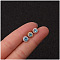 316L Surgical Stainless Steel Micro Pave Sky Blue Cubic Zirconia Cartilage Earrings, Flat Round, Stainless Steel Color, 6mm, Pin: 0.8mm