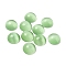 Cat Eye Cabochons, Half Round/Dome, Light Green, 14.5x6mm