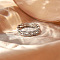 Twist 925 Sterling Silver Finger Rings, Platinum, US Size 8(18.1mm)