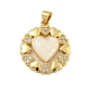 Сердце стойки обшивки латунь микро проложить Цирконом подвески KK-C074-54G-1