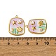 Подвески из нержавеющей стали 304 с эмалью STAS-L299-18G-03-3