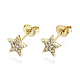 Серьги-гвоздики из циркония EJEW-T046-30G-NF-1