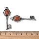 Ключ латунный натуральный красный яшма большие подвески KK-D361-01AS-26-3