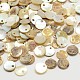 Плоские круглые подвески из натуральной ракушки SHEL-N031-20-6mm-1