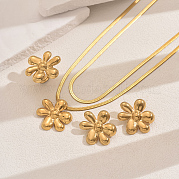 Серьги Flower 201 из нержавеющей стали TB0715