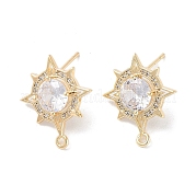 Латунные серьги-гвоздики из циркония KK-E107-09G