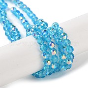 Прозрачные стеклянные бусины гальваническим пряди GLAA-Q099-B01-01
