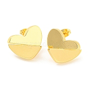 Серьги-гвоздики из латуни с реечным покрытием EJEW-A028-32G