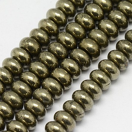 Природного пирита бисер нитей G-L032-8x5mm-01-1