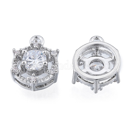 Латунные микропаве прозрачные кубические циркониевые подвески KK-N216-556P-1