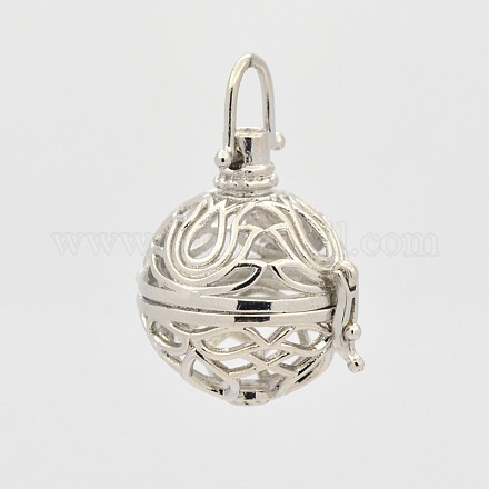 Филигранные круглые подвески из латунной клетки KK-D389-06P-B-1