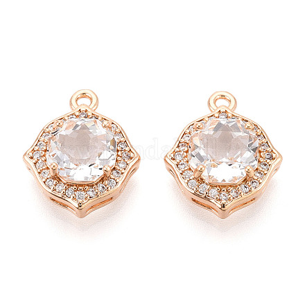 Латунные микро проложить кубического циркония подвески KK-T076-04KCG-02-1