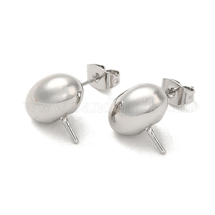 Овальные латунные серьги KK-M270-25P-1