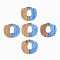 Opaque Resin & Walnut Wood Pendants,Cornflower Blue, 33x38x3mm, Hole: 2mm
