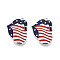 Independence Day Alloy Enamel Pendants, Rack Plating, Lip with Star Charm, Platinum, 30.3x21.6x2mm, Hole: 1.8mm