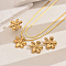Flower 201 Stainless Steel Earrings & Two Necklaces & Rings Set for Women's Banquet Party Wedding Gift, Golden