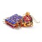 Heart Printed Organza Bags, Gift Bags, Rectangle, Mixed Color, 12x10cm