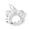 925 Sterling Silver Chinese Zodiac Outline Charms, with Jump Rings, Silver Color Plated, Mouse, 9.5~15x10~11.5x1~2mm, Hole: 3.5mm