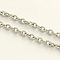 Tarnish Resistant 304 Stainless Steel Cable Chains, Textured, Unwelded, with Spool, Oval, Stainless Steel Color, 4x3x0.8mm, about 164.04 Feet(50m)/roll