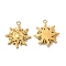 Ion Plating(IP) 304 Stainless Steel Pendants, Sun Charm, Real 18K Gold Plated, 19.5x17x2.5mm, Hole: 1.8mm