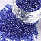 Glass Seed Beads, Trans. Colours Lustered, Round, Blue, 2mm, Hole: 1mm, 30000pcs/pound