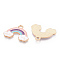 Alloy Pendants, with Enamel, Rainbow, Light Gold, Colorful, 18x24x2mm, Hole: 3mm