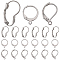 60Pcs 3 Styles 304 Stainless Steel Leverback Earring Findings, with Loop, Stainless Steel Color, 14.5~19.5x10~12x1.5~3mm, Hole: 1~1.2mm, Pin: 0.8~1x0.8mm, 20pcs/style